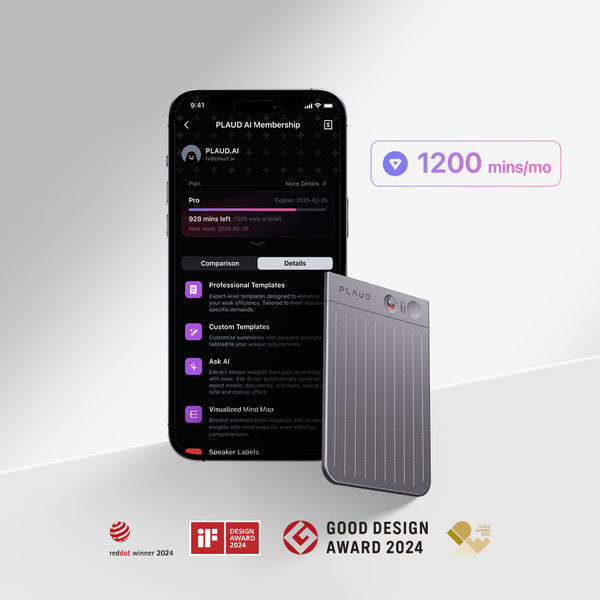 PLAUD NOTE 與 AI 年度專業版方案 - PLAUD TW
